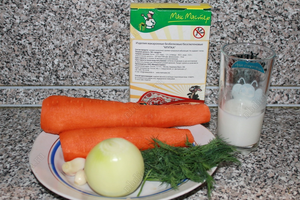 Ингредиенты для приготовления морковных котлет